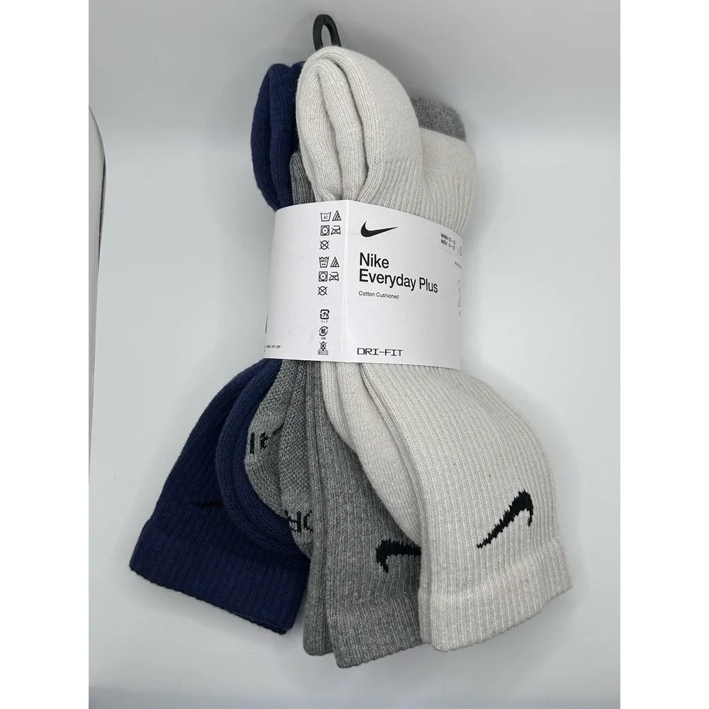 Nike Men's Everyday Plus 3-pack Dri-FIT Cushion Crew Training Socks SX6888-965